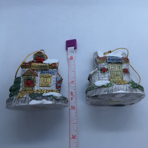 Apothecary Barber Shop & Bakery Christmas Village‎ Ornament 2” Made In Taiwan - Picture 8 of 8